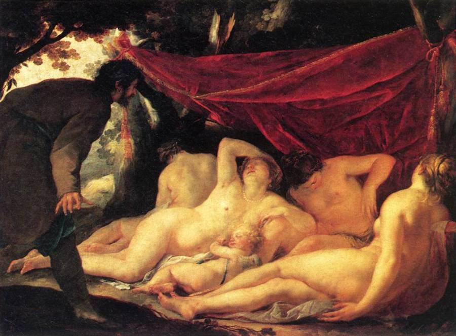 Blanchard Jacques - Venus et les trois Graces Surprises par un mortel.jpg